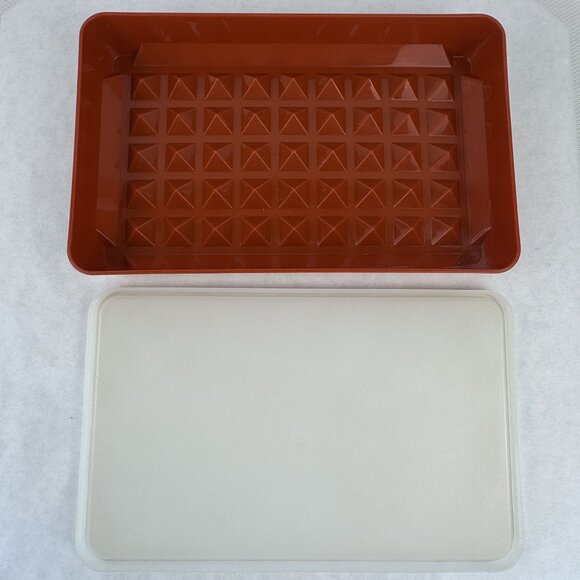Vintage Tupperware Meat Keeper 1292-3 Marinade Tenderizer Tray Paprika With Lid - Picture 1 of 12